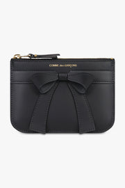 COMME DES GARCONS WALLETS ACCESSORIES BLACK / Black Big Bow Small Zip Pouch | Black
