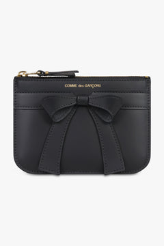 COMME DES GARCONS WALLETS ACCESSORIES BLACK / Black Big Bow Small Zip Pouch | Black