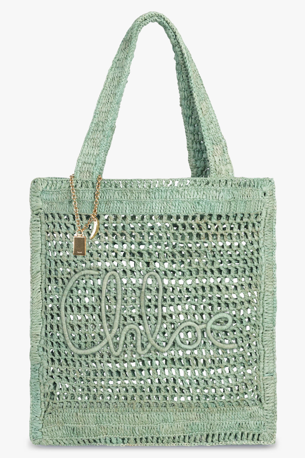CHLOE BAGS GREEN / Tea Leaf Green Summer Banana Raffia Tote Bag | Tea Leaf Green
