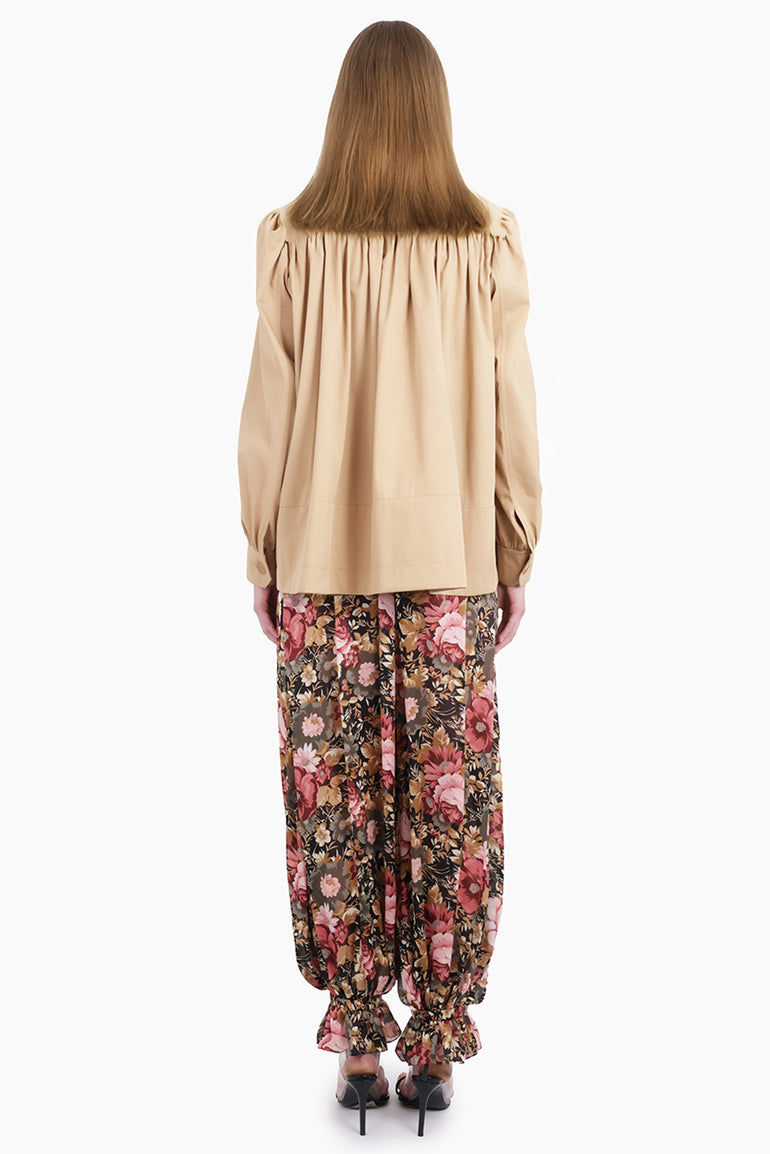 CHLOE RTW Balloon Sleeve High Neck Jacket | Soft Tan