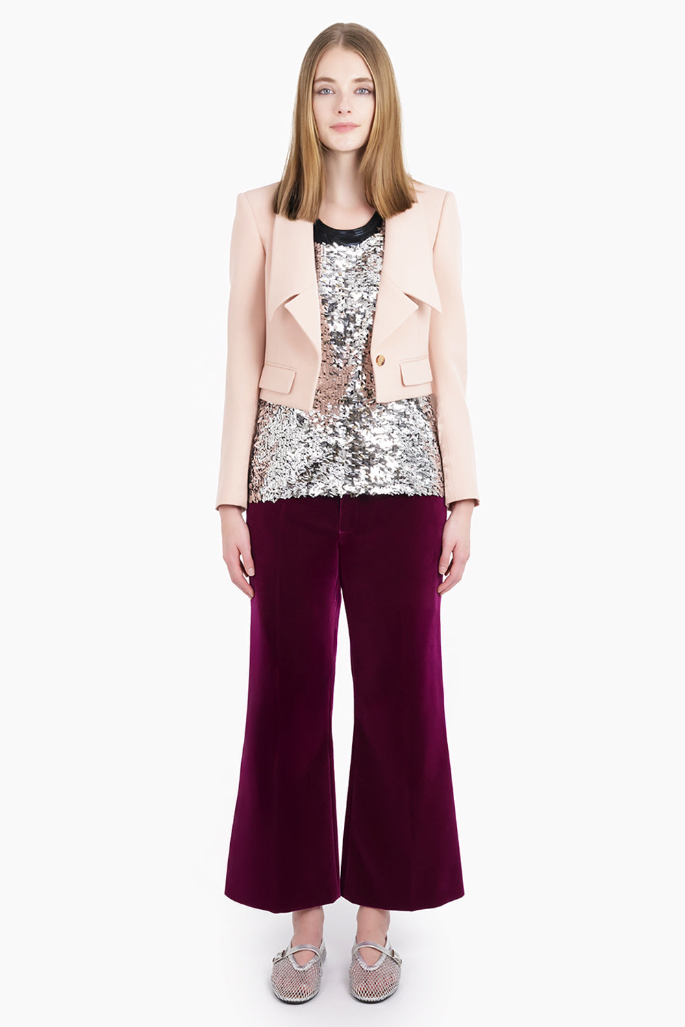 CHLOE RTW Velvet Wide Leg Pant | Pansy Purple