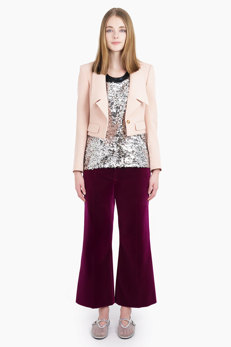 CHLOE RTW Velvet Wide Leg Pant | Pansy Purple