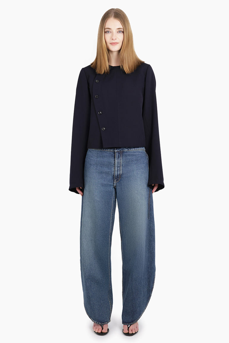 COMME DES GARCONS RTW Asymmetric Button L/S Jacket | Navy