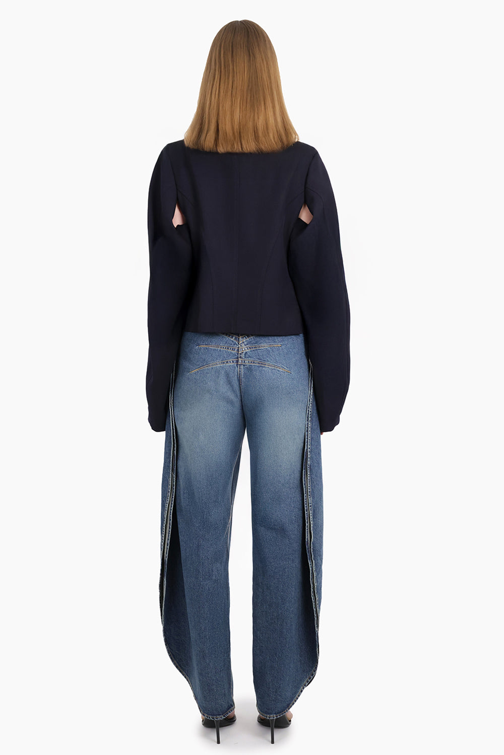 COMME DES GARCONS RTW Asymmetric Button L/S Jacket | Navy