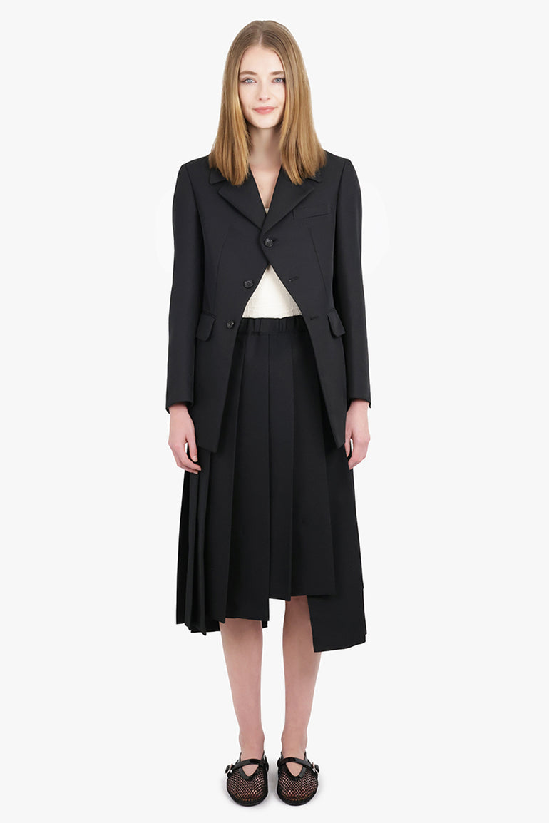 COMME DES GARCONS RTW Pleat Asymmetric Midi Skirt | Black
