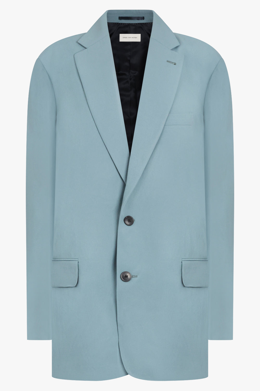 DRIES VAN NOTEN RTW Blunt Single Breasted Relaxed Jacket | Turquoise