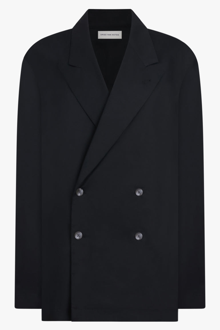 DRIES VAN NOTEN RTW Caplan Double Breasted Jacket | Black