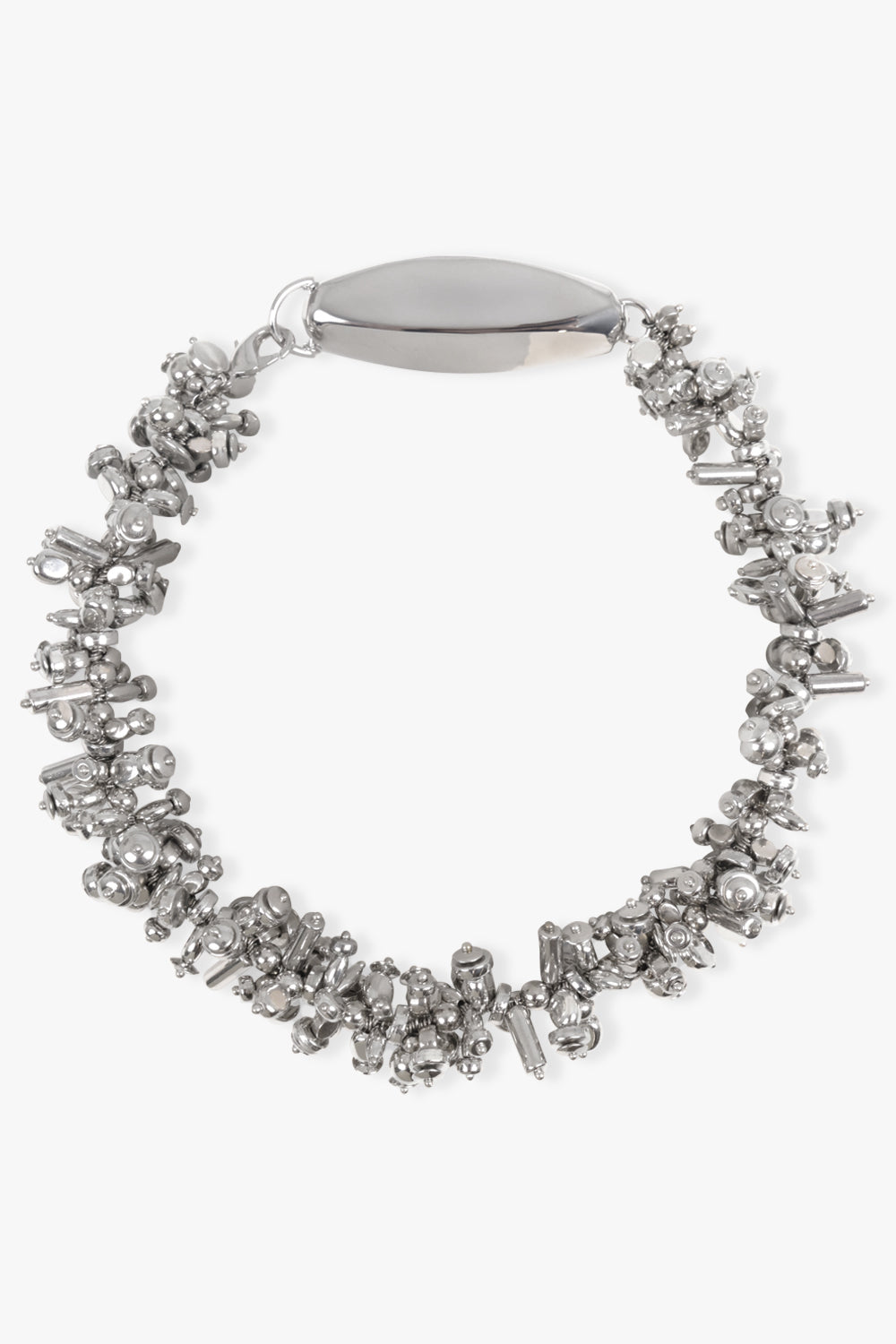 DRIES VAN NOTEN JEWELLERY SILVER / Silver Embroidered Chunky Detail Necklace | Silver