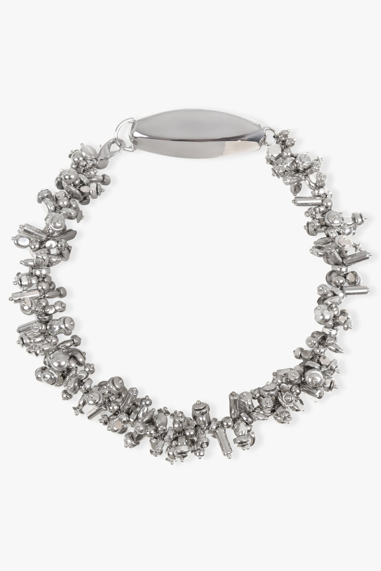 DRIES VAN NOTEN JEWELLERY SILVER / Silver Embroidered Chunky Detail Necklace | Silver