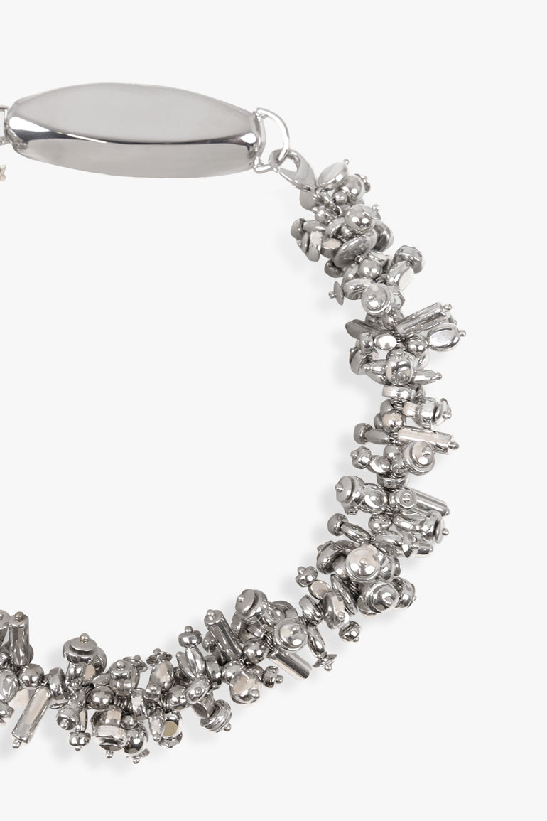 DRIES VAN NOTEN JEWELLERY SILVER / Silver Embroidered Chunky Detail Necklace | Silver