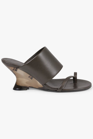 DRIES VAN NOTEN SHOES Sculptural Wedge 75mm Mule | Brown