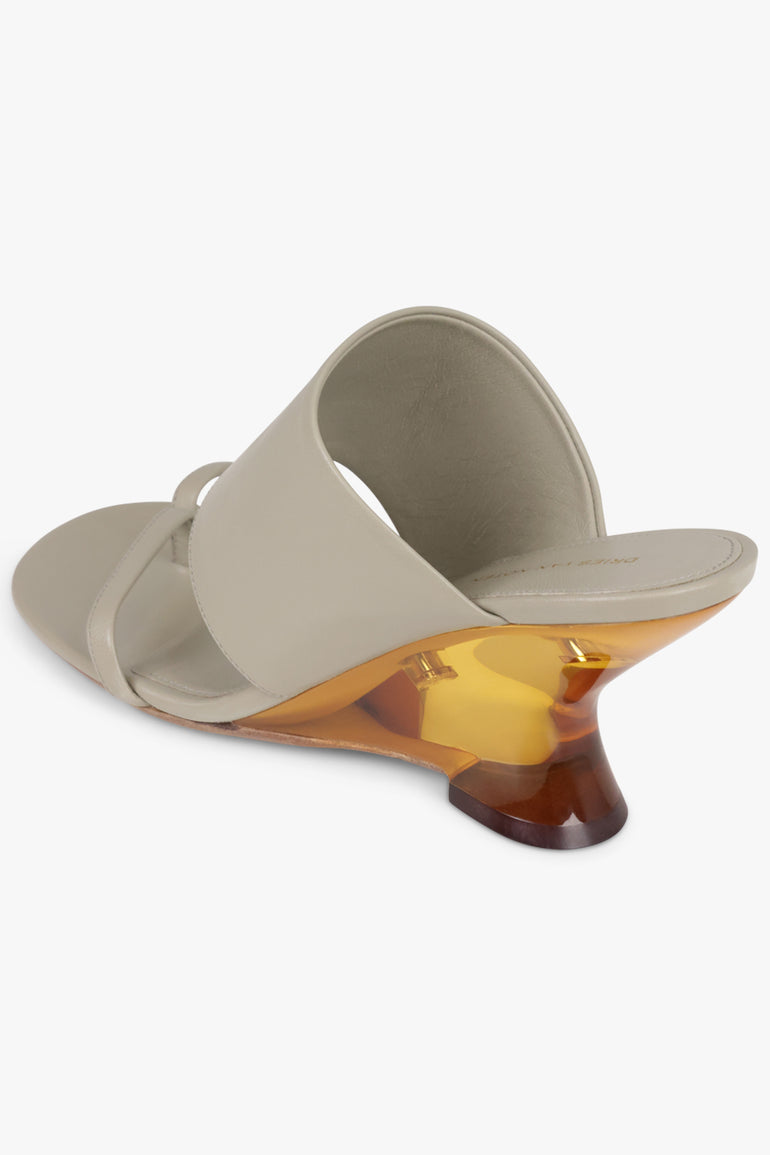 DRIES VAN NOTEN SHOES Sculptural Wedge 75mm Mule | Light Green/Gold