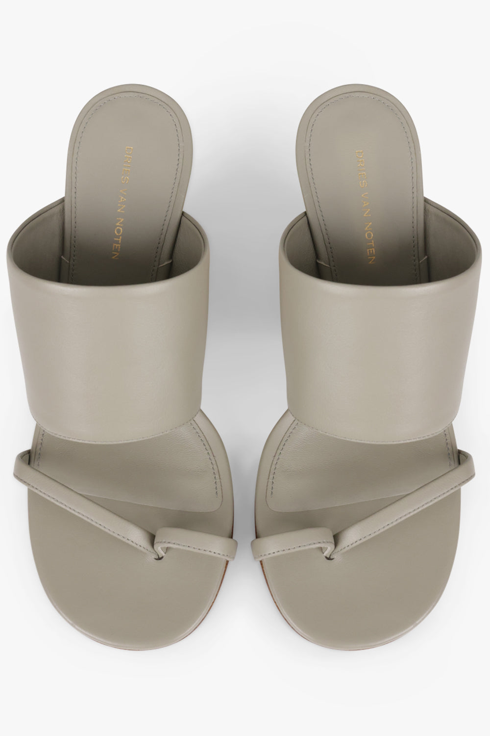 DRIES VAN NOTEN SHOES Sculptural Wedge 75mm Mule | Light Green/Gold