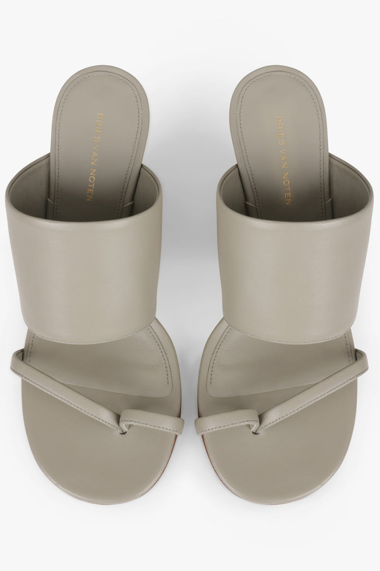 DRIES VAN NOTEN SHOES Sculptural Wedge 75mm Mule | Light Green/Gold