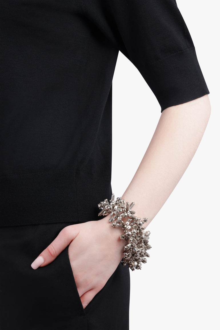 DRIES VAN NOTEN JEWELLERY SILVER / Silver Embroidered Cuff Bracelet | Silver
