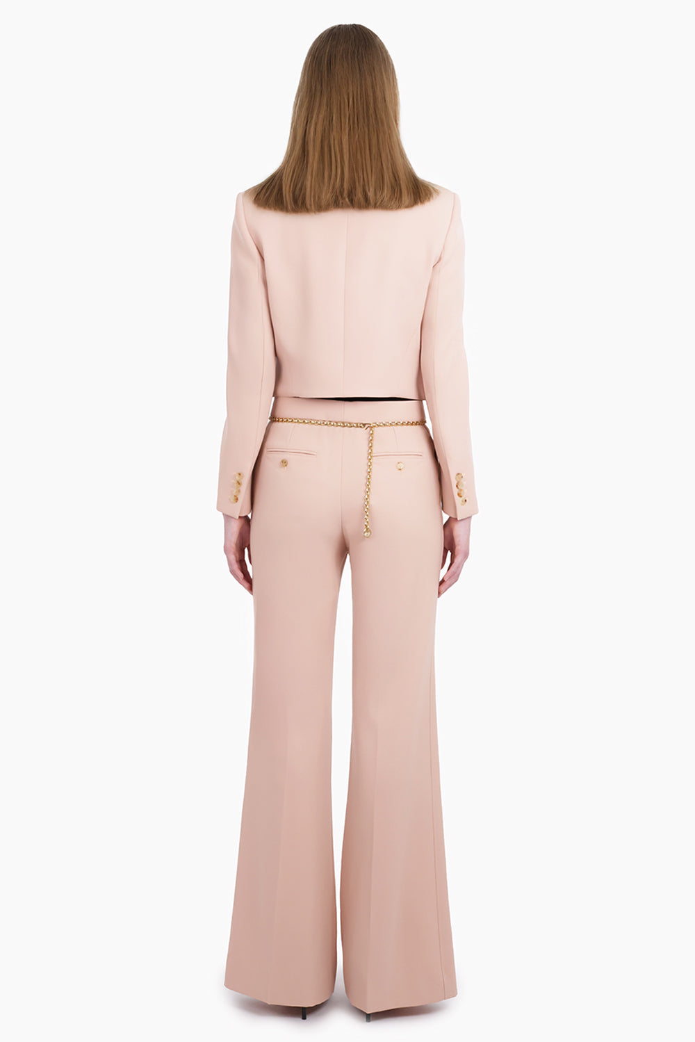 CHLOE RTW Front Collar Detail Crop Jacket | Clay Pink