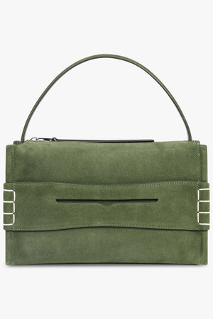 JW ANDERSON BAGS GREEN / GREEN Suede Loafer Bag | Khaki