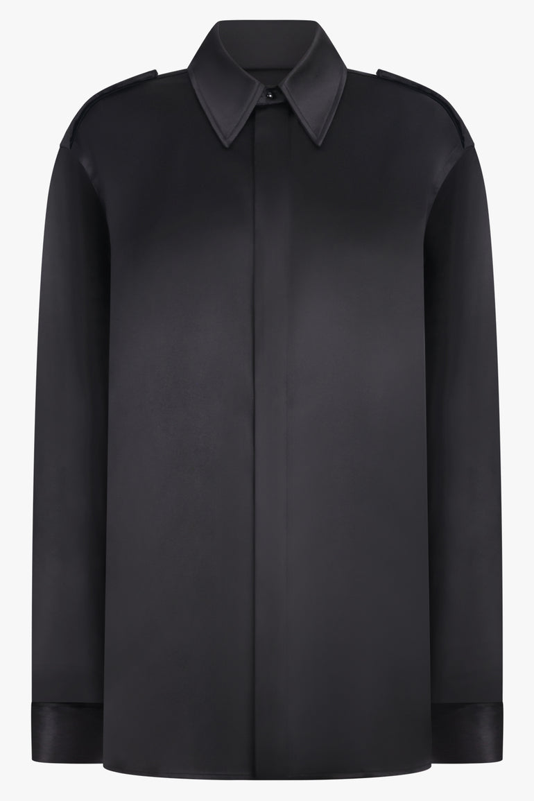 PHOEBE PHILO RTW Liquid L/S Utility Shirt | Black