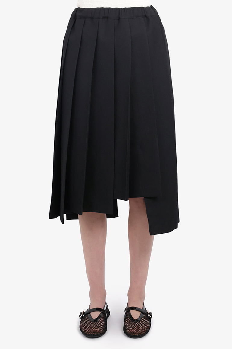 COMME DES GARCONS RTW Pleat Asymmetric Midi Skirt | Black