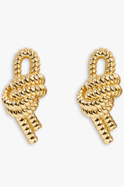 RABANNE JEWELLERY GOLD / Gold Textured Knot Earring | Gold
