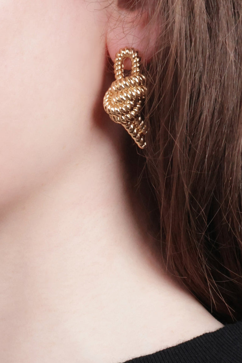 RABANNE JEWELLERY GOLD / Gold Textured Knot Earring | Gold