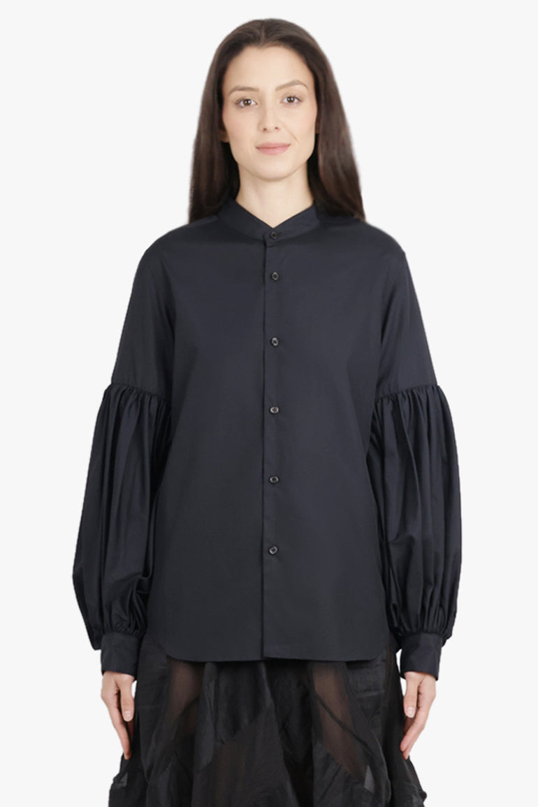 NOIR KEI NINOMIYA RTW Ruched Balloon L/S Shirt | Black