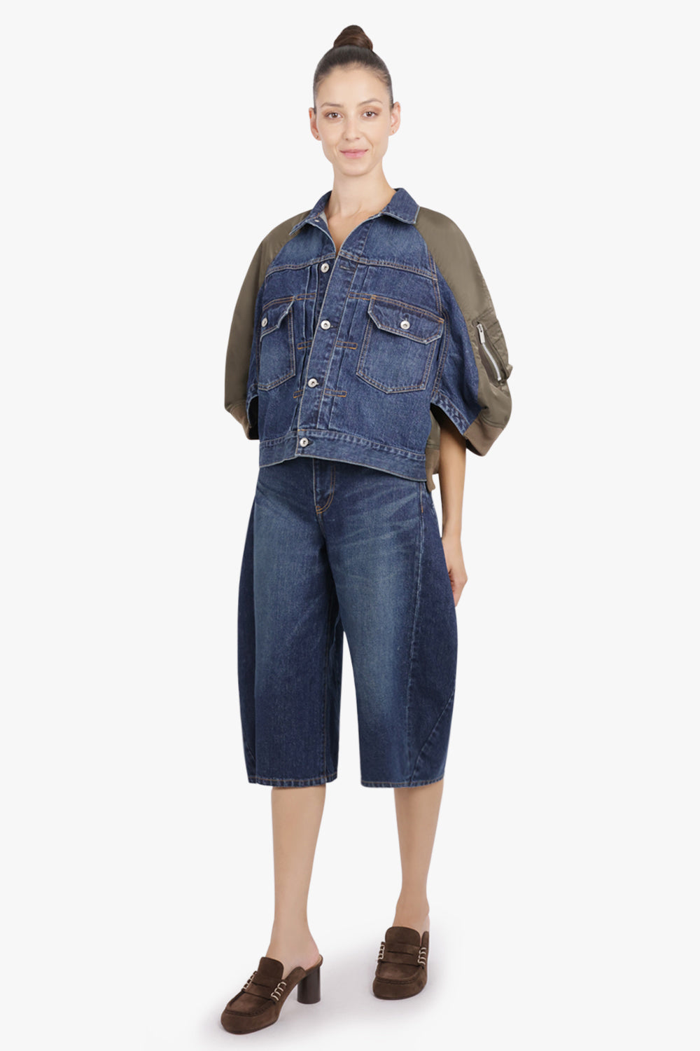 SACAI RTW Balloon Crop Leg Denim Jeans | Blue