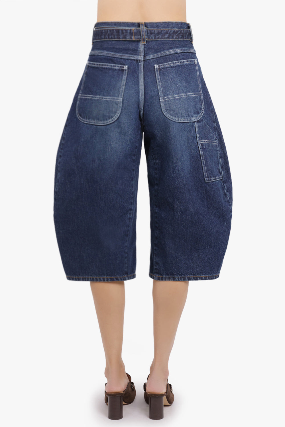 SACAI RTW Balloon Crop Leg Denim Jeans | Blue