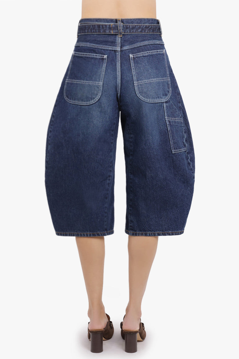 SACAI RTW Balloon Crop Leg Denim Jeans | Blue