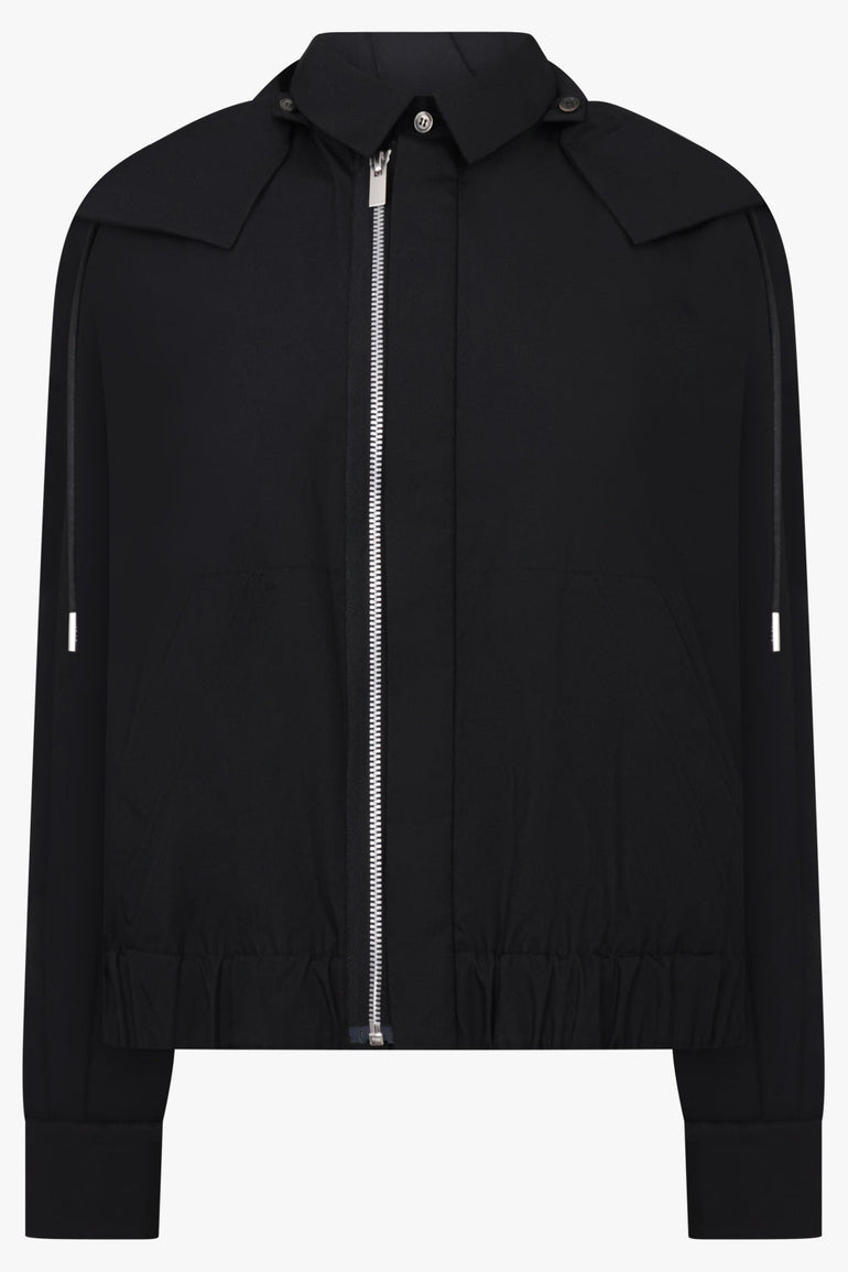 Sacai Zip Hoodie X Shirt in Black