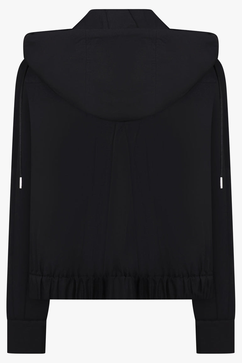 Sacai Zip Hoodie X Shirt in Black