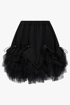 Noir Kei Ninomiya Tiered Tulle Ruffle Skirt in Black
