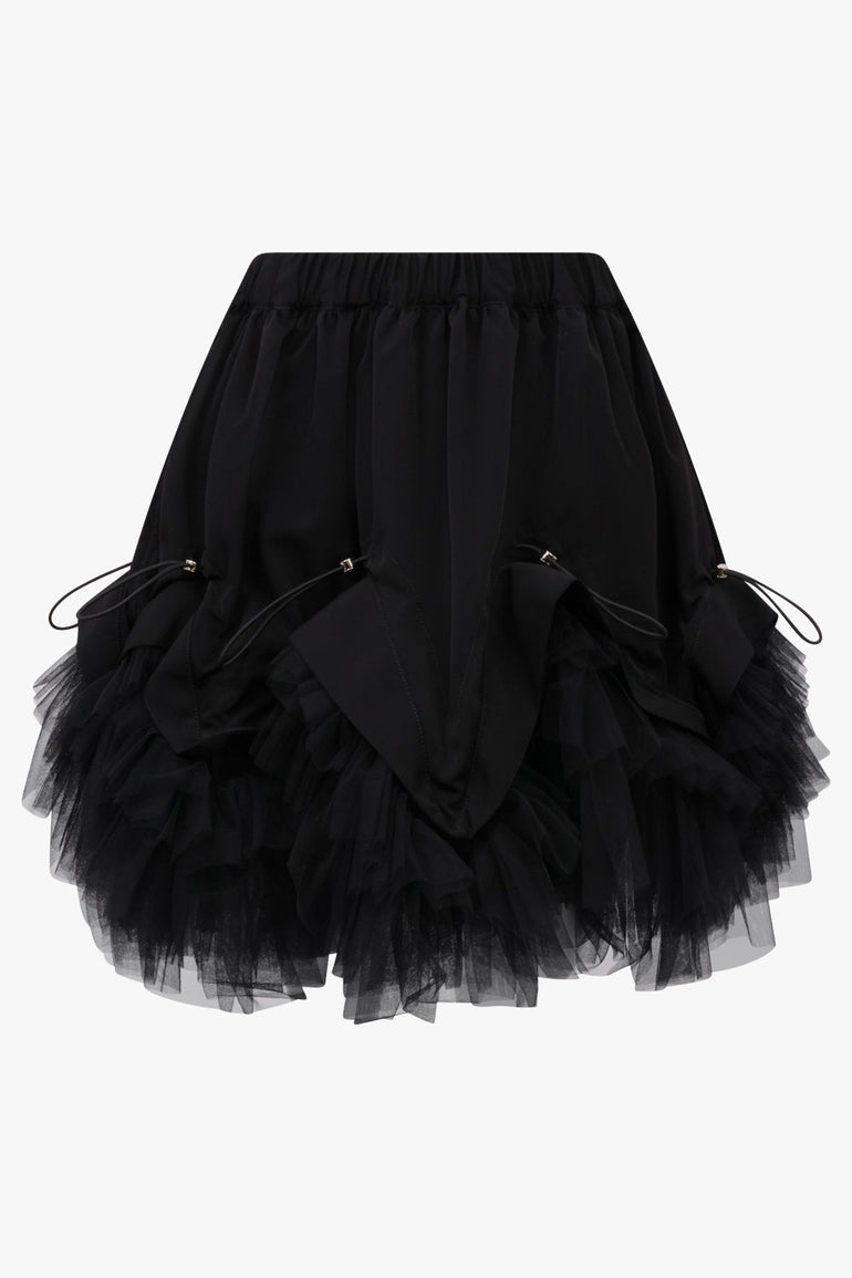 Noir Kei Ninomiya Tiered Tulle Ruffle Skirt in Black