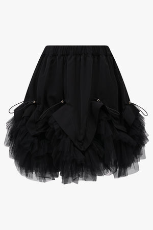 Noir Kei Ninomiya Tiered Tulle Ruffle Skirt in Black