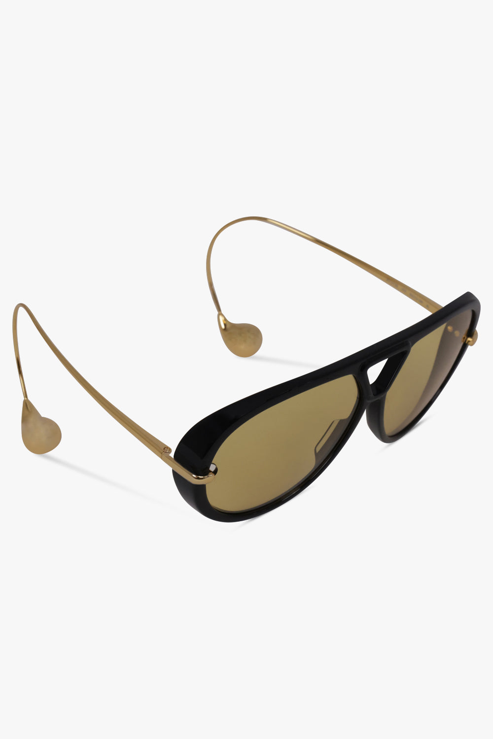 BOTTEGA VENETA SUNGLASSES BLACK / Black/Yellow/Gold BV1273S Drop Aviator Sunglasses | Black/Yellow/Gold