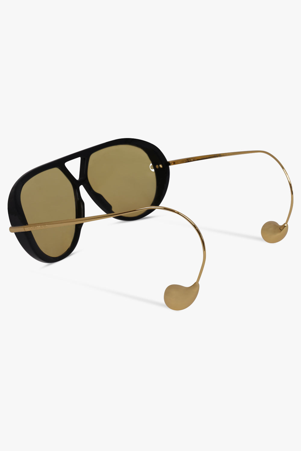 BOTTEGA VENETA SUNGLASSES BLACK / Black/Yellow/Gold BV1273S Drop Aviator Sunglasses | Black/Yellow/Gold