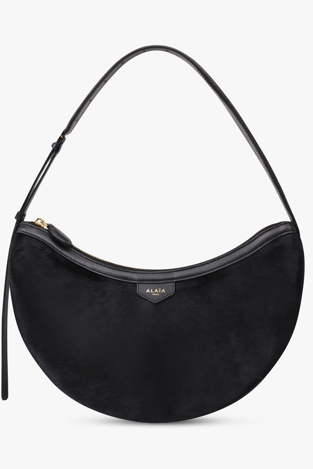 Alaïa Demi Lune Hair Calf Bag in Black