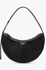Alaïa Demi Lune Hair Calf Bag in Black