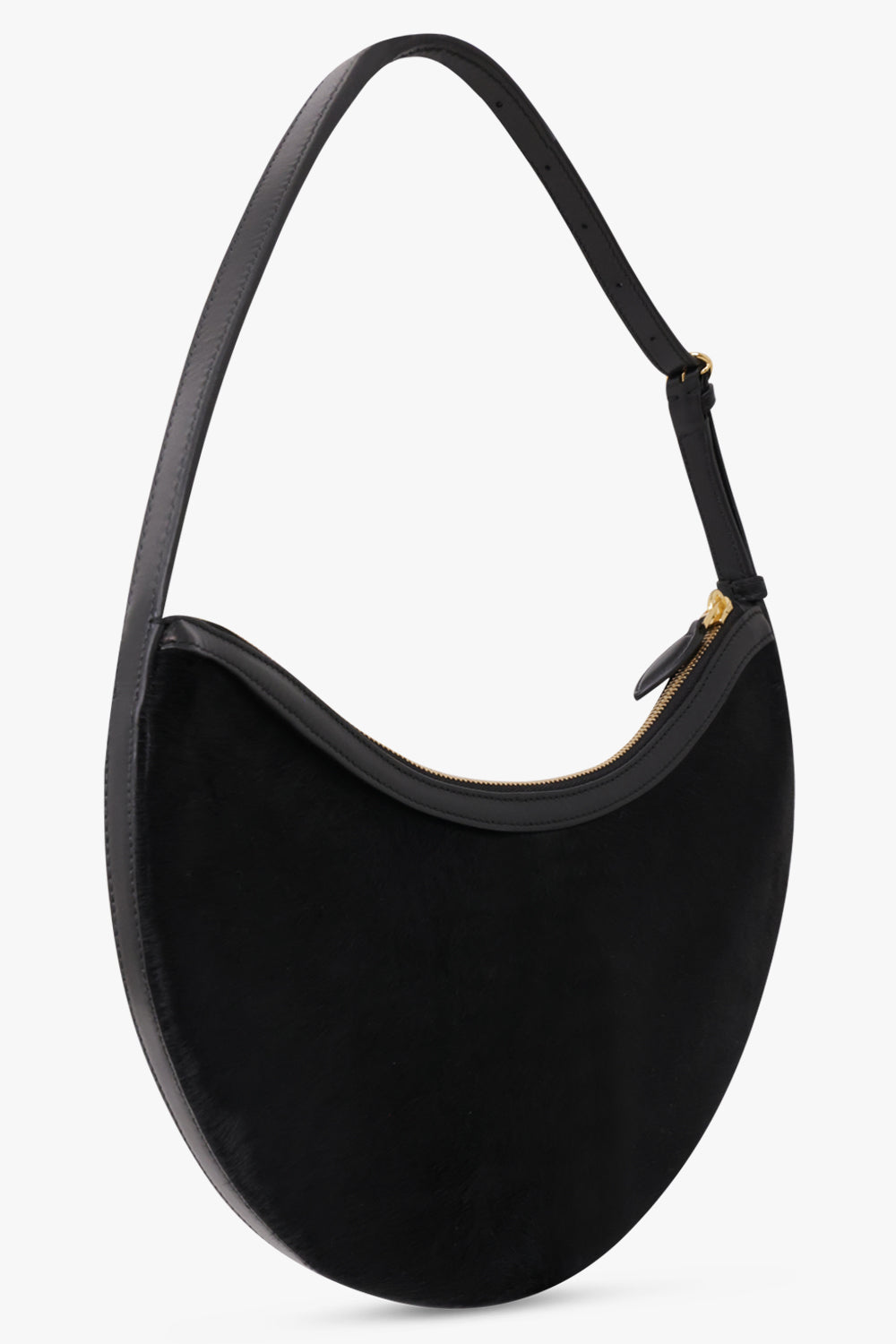 Alaïa Demi Lune Hair Calf Bag in Black