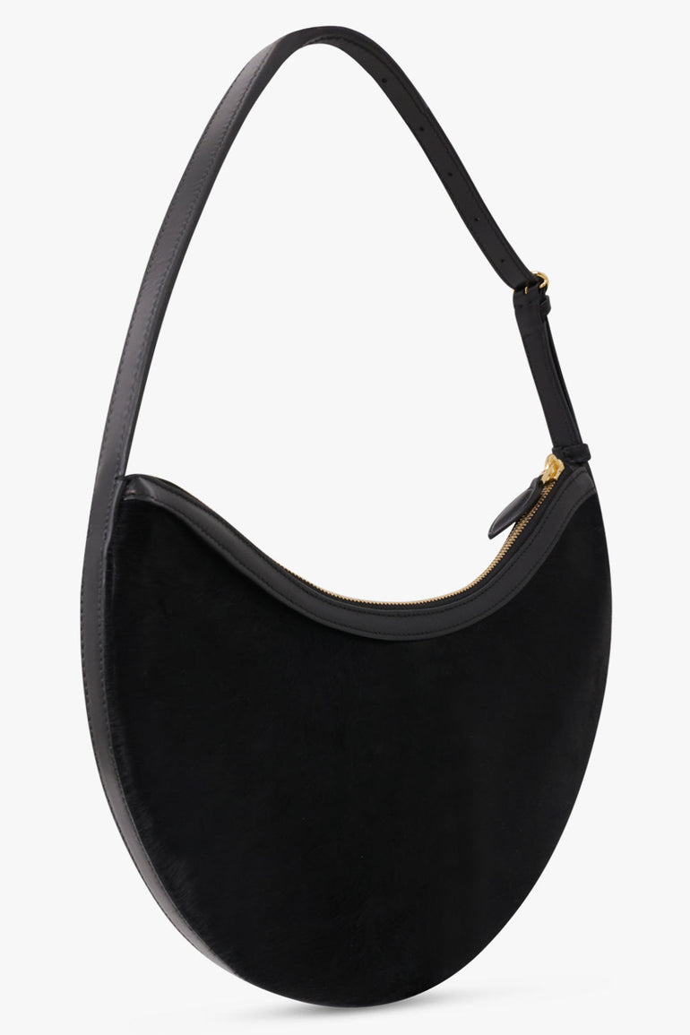 Alaïa Demi Lune Hair Calf Bag in Black