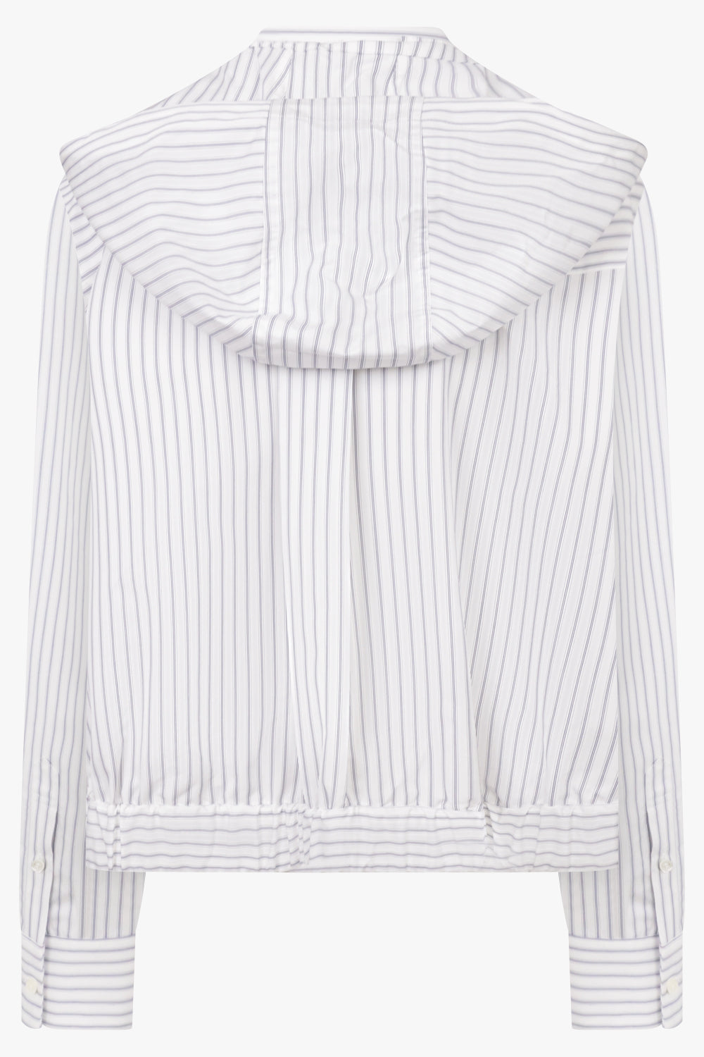 Sacai Zip Hoodie X Stripe Shirt in Off White