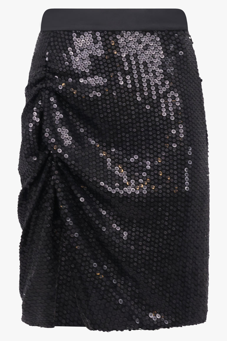 VIVIENNE WESTWOOD RTW Mesh X Sequin Mini Side Panther Skirt | Black