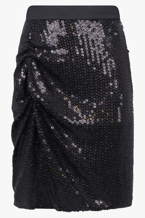 VIVIENNE WESTWOOD RTW Mesh X Sequin Mini Side Panther Skirt | Black