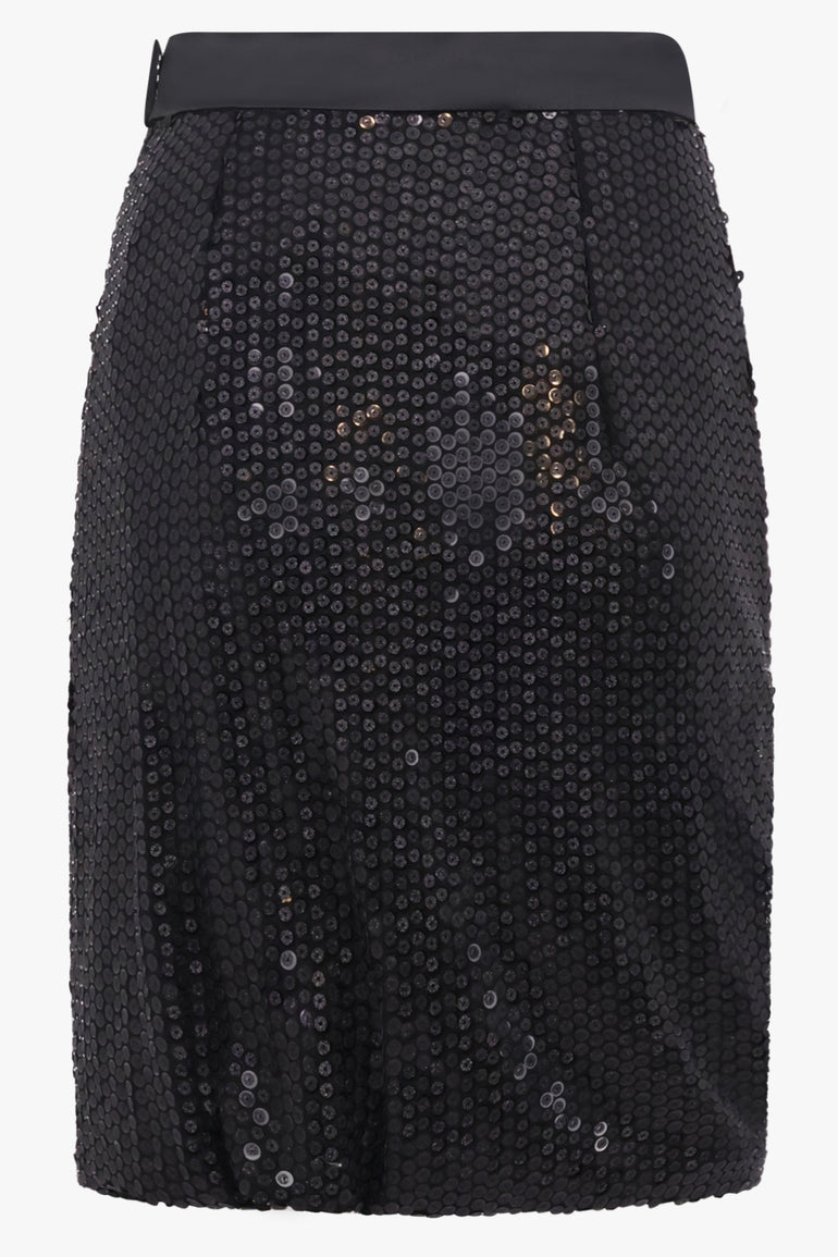 VIVIENNE WESTWOOD RTW Mesh X Sequin Mini Side Panther Skirt | Black