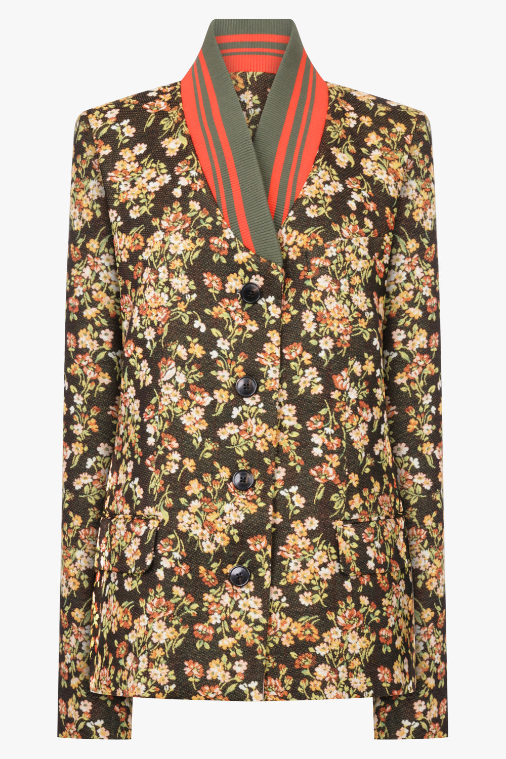 Dries Van Noten Britt Floral Print Jacket in Brown