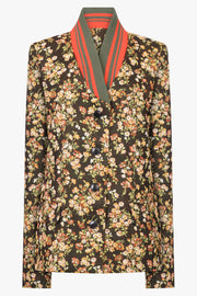 Dries Van Noten Britt Floral Print Jacket in Brown