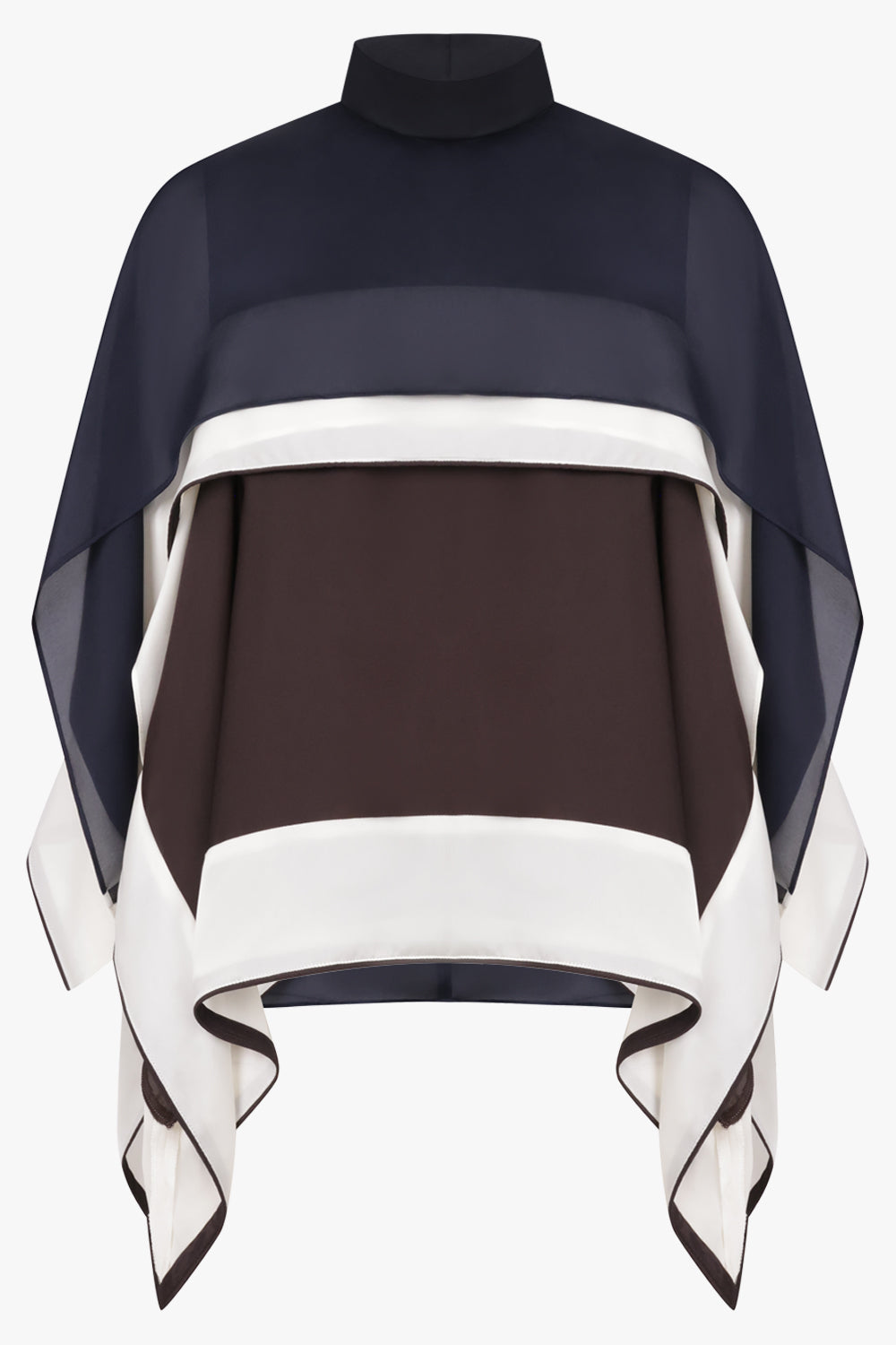 Sacai Layer Scarf Top in Brown/Ecru