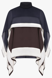 Sacai Layer Scarf Top in Brown/Ecru