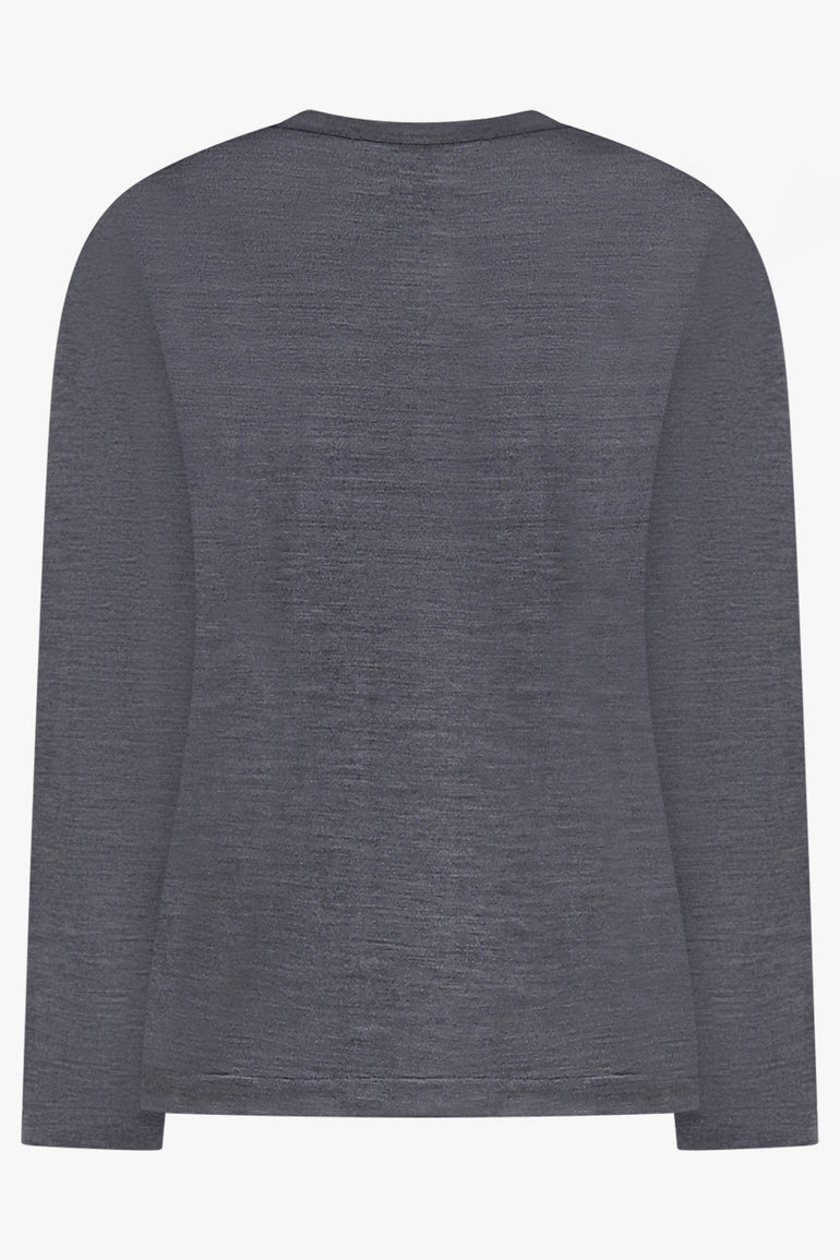 COMME DES GARCONS RTW Crew Neck L\S  Top with Knot Ribbon Detail | Grey