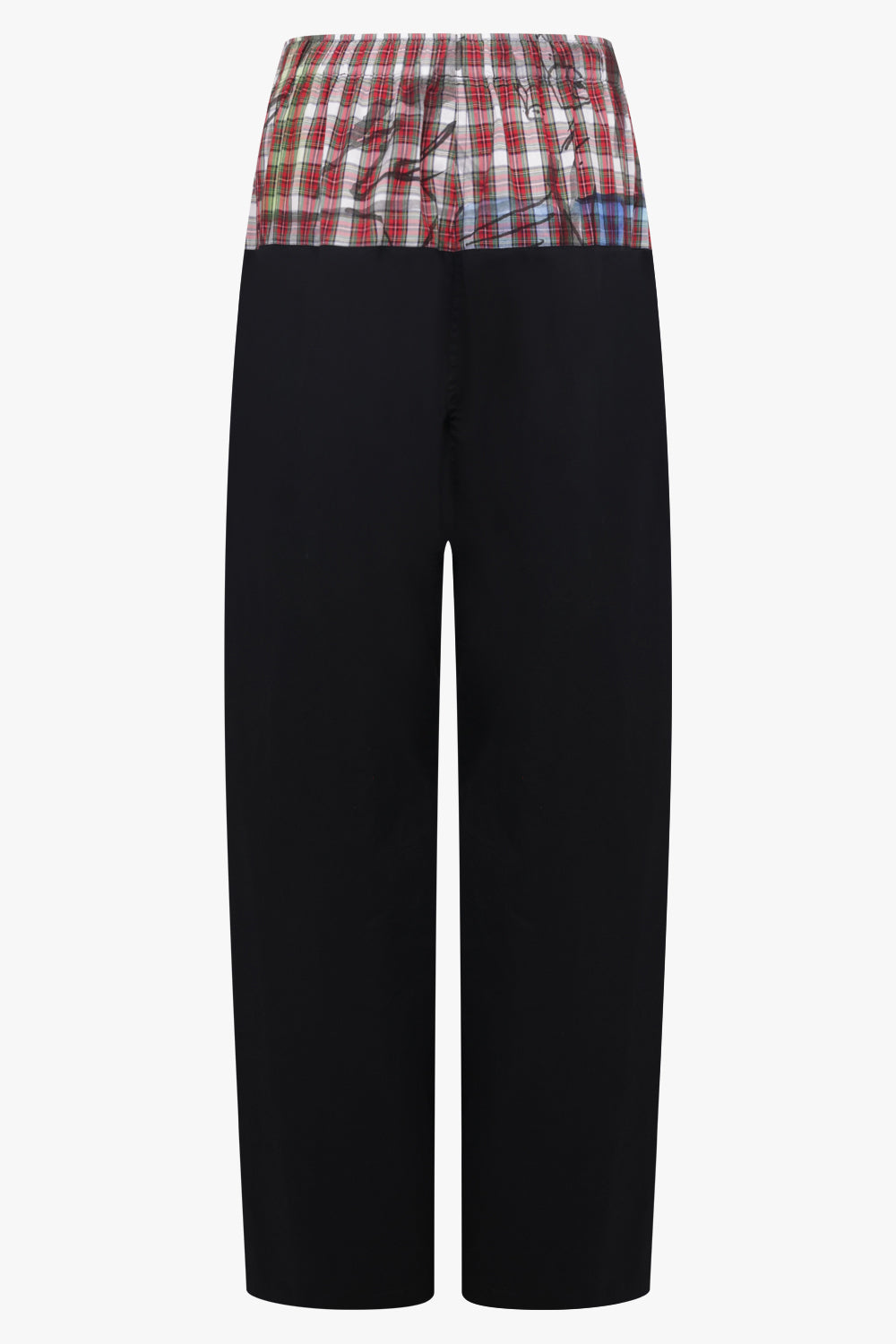 VIVIENNE WESTWOOD RTW Kung Fu Trouser With Check Elastic Waist | Black/Red/White